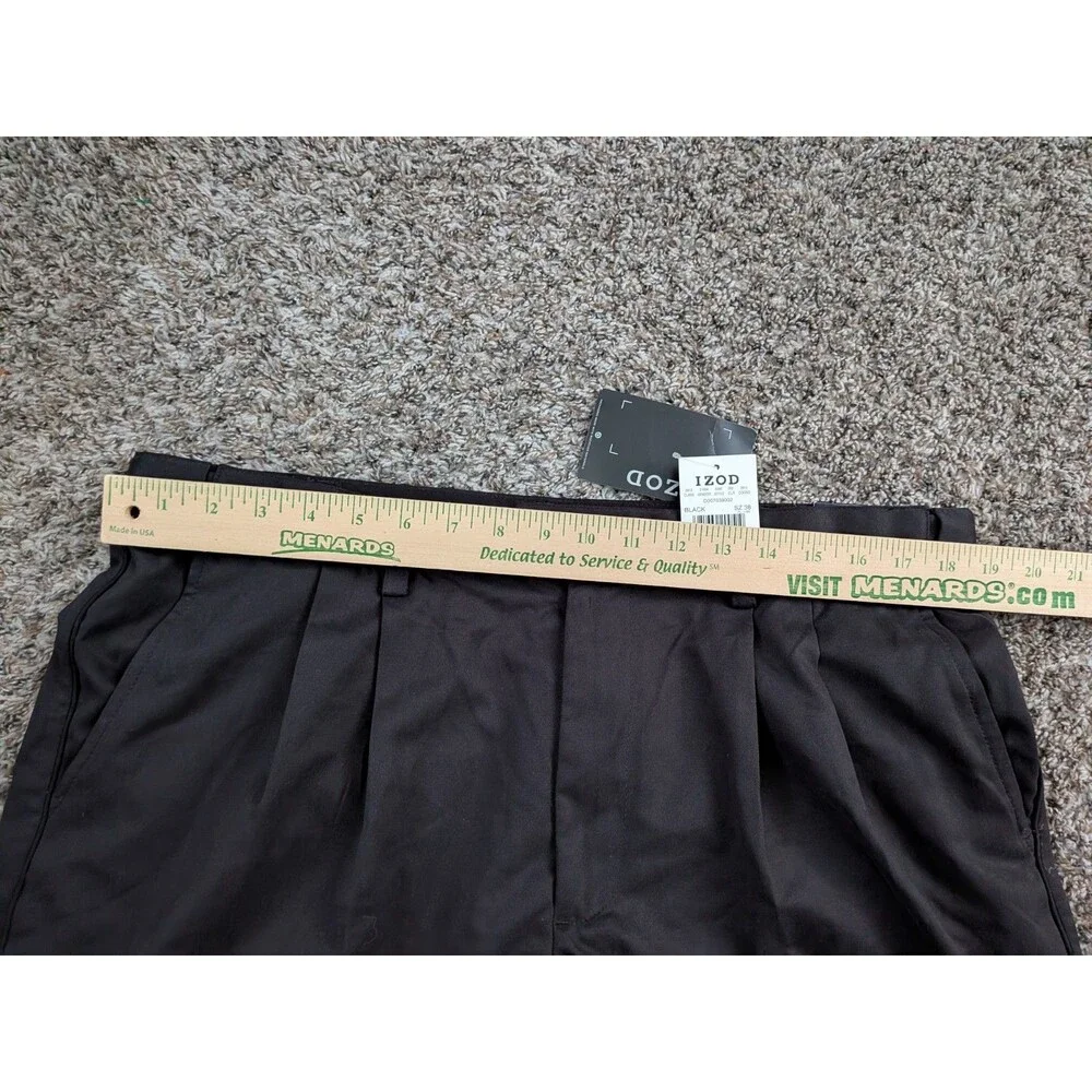 Izod Golf‎ Flat Front Pleated Shorts Men's Black Size 38 NWT